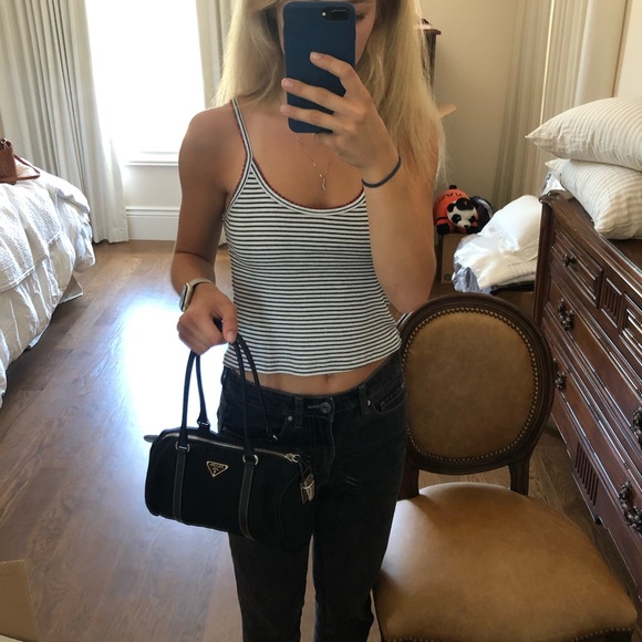 Prada Nylon Black Handbag ZIP Double Handles - Picture 9 of 9